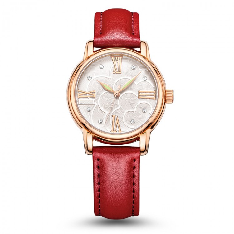 Faux leather watch